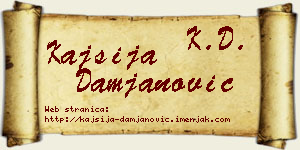 Kajsija Damjanović vizit kartica